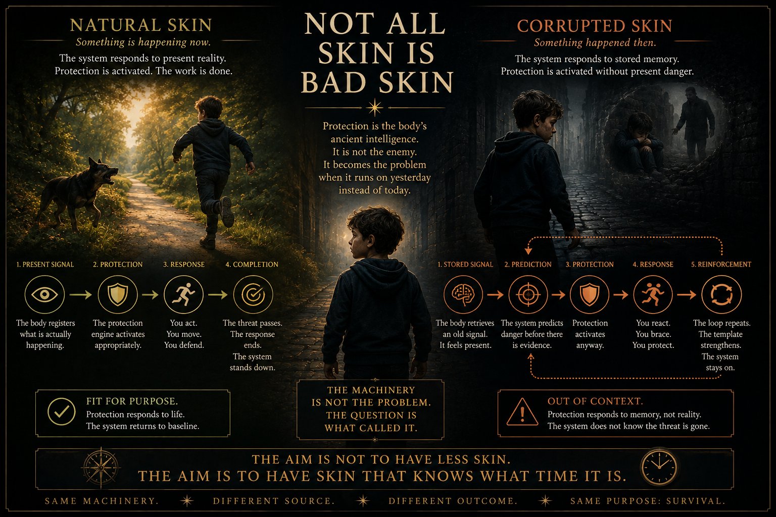 Not All Skin Is Bad Skin — natural skin responds to what’s real, corrupted skin responds to what’s remembered.