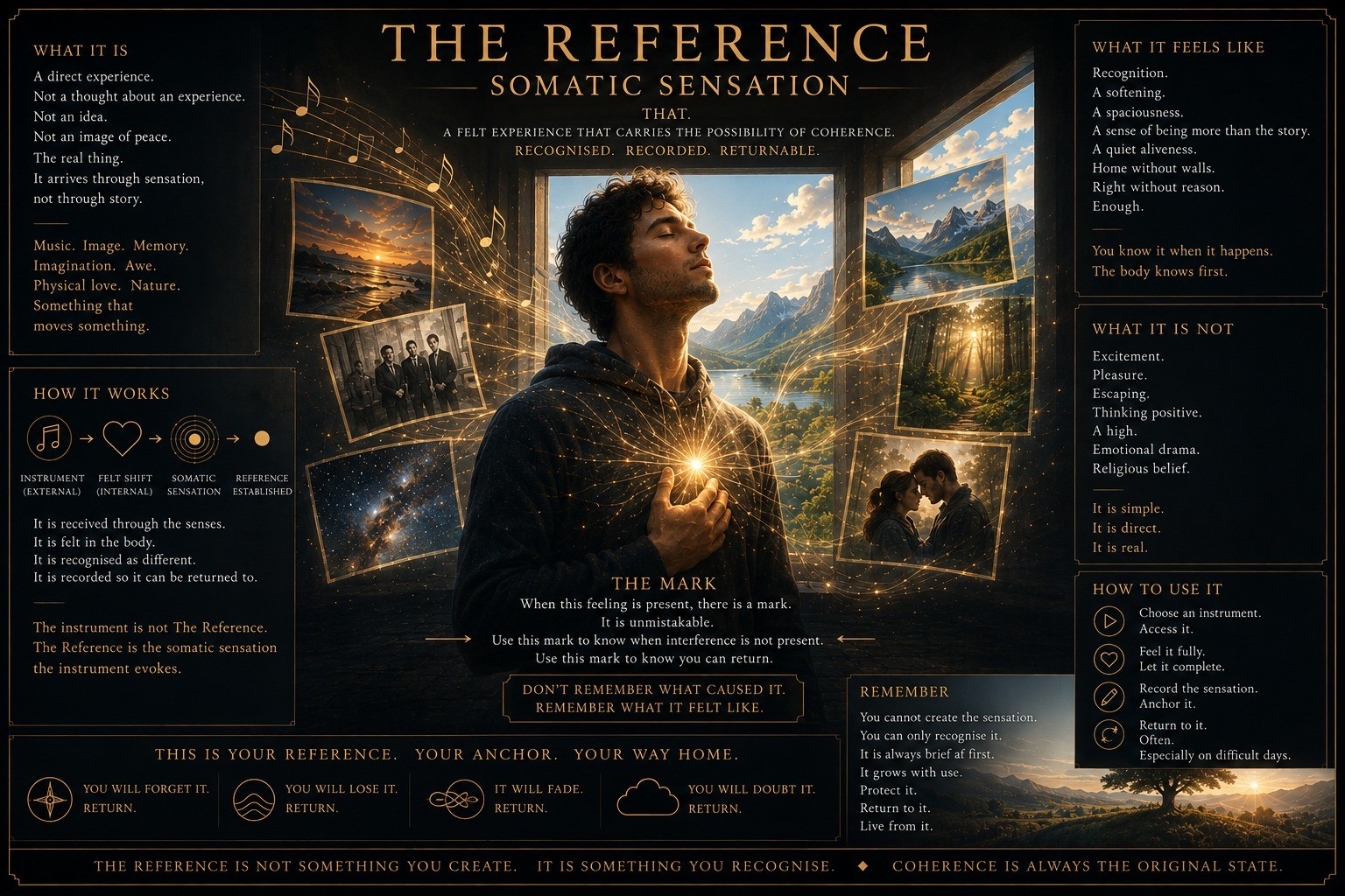 The Reference — a felt experience that carries the possibility of coherence.