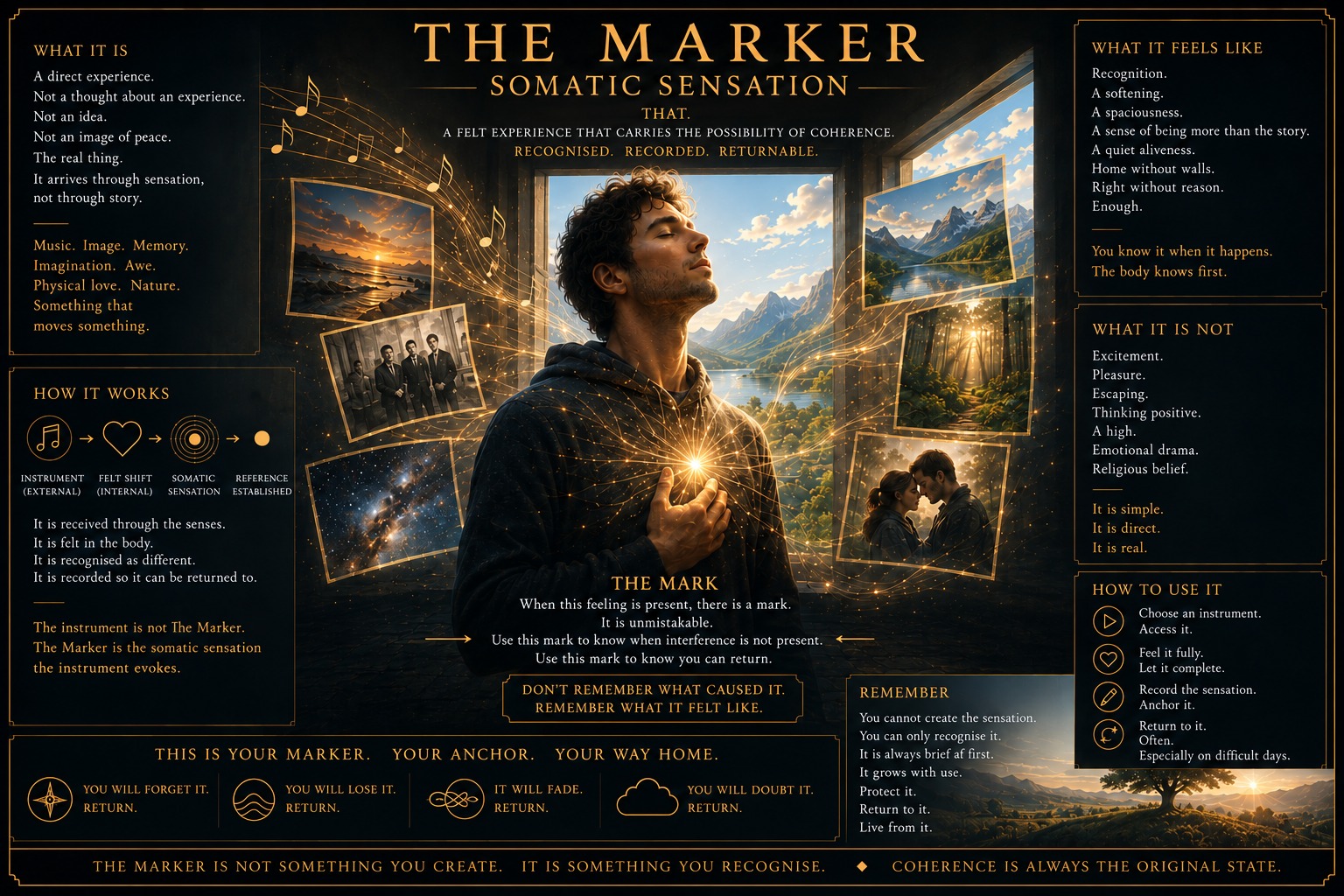 The Marker — a felt experience that carries the possibility of coherence.